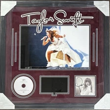 Taylor Swift Tortured Poets Signed Framed CD Insert With Video Screen JSA COA