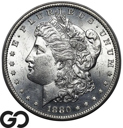 1880-O Morgan Silver Dollar Coin Blast White Choice BU++