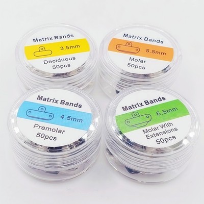 50Pcs Dental Matrix Bands Palodent V3 Style Sectional Contoured Matrices 16 Size