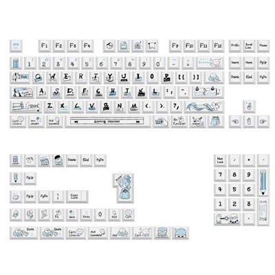 136 Original Height Sea Salt Course PBT Keycap Dye Sublimation Key Cover for