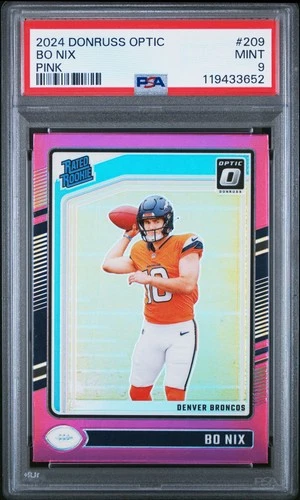 2024 PANINI DONRUSS OPTIC PINK #209 BO NIX ROOKIE RC PSA 9