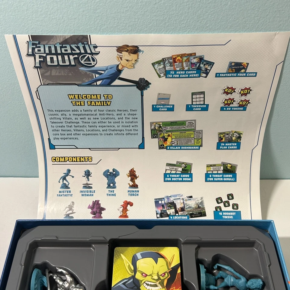 Marvel United Fantastic Four Expansion Box CMON Open Box Complete - Image 4 of 4