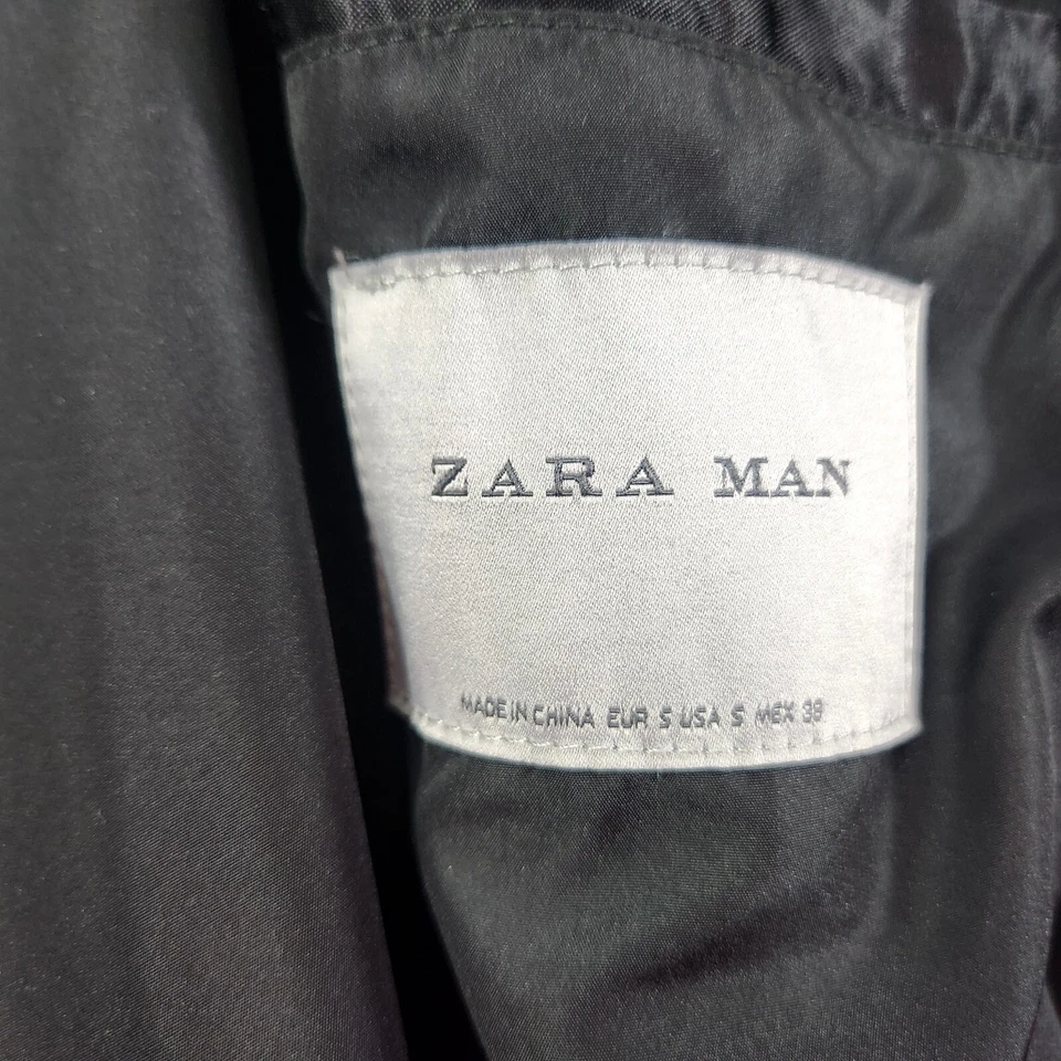 Zara Man Varsity Jacket Size Small Black White Satin Embroidered Dragon Graphic - Image 3 of 4