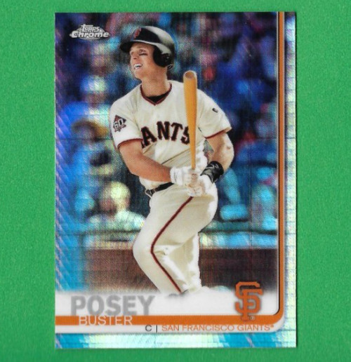 2019 Topps Chrome Buster Posey Prism Refractor Card, San Francisco Giants #82
