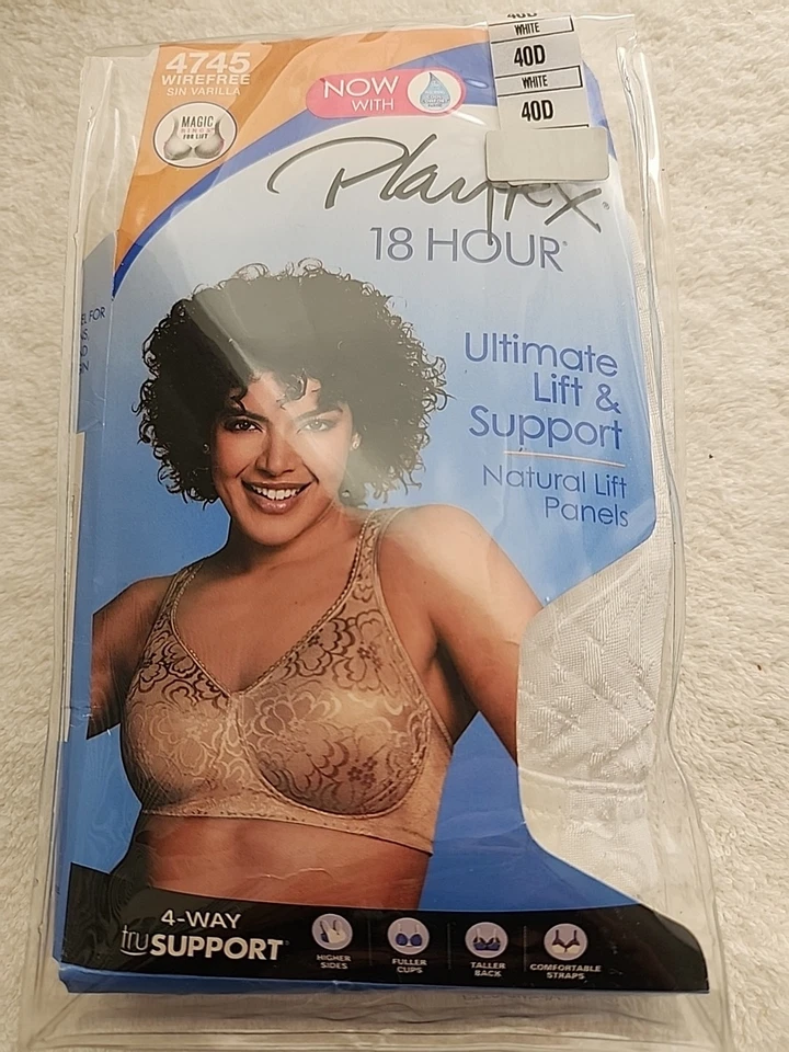 Sutiã Playtex 18 horas sem etiqueta - Ultimate Lift & Support - Sutiã tamanho 40D - Novo na embalagem - Imagem 2 de 4