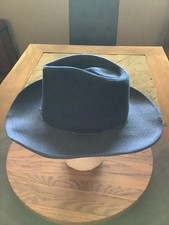 Vintage 1970s CANYON TRAILS Denim Blue Cowboy Western Hat Size 7 1/4 -7 3/8