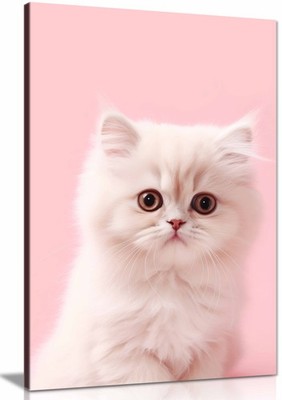 Kitty 4 gerahmte Leinwandbilder, Bilder für Wohnwände Deko