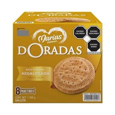 8 PAQUETES DE GALLETAS DORADAS GAMESA   - SUGARED MEXICAN COOKIES 1368g