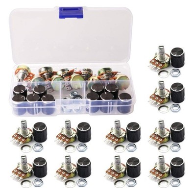 Linear Potentiometer Mono Linear B10K WH148 3-Pin Drehpotentiometer 10er Pack...
