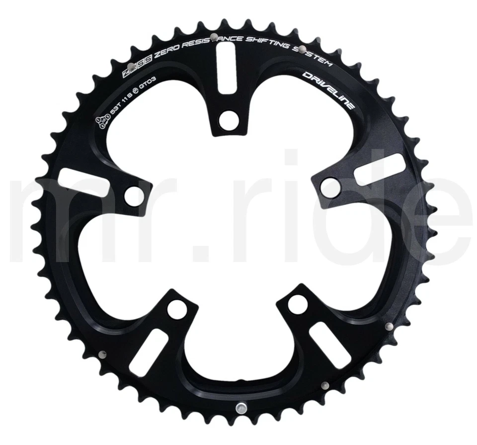 Plato DRIVELINE BCD 110, bicicleta de carretera 53/52/50/39/36/34T 7075 AL, negro, 11 velocidades Foto 4 de 4