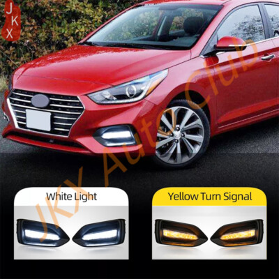 LED DRL Daytime Running Light Fog Lamp q For Hyundai Accent Solaris 2018-2022