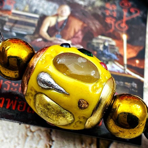 Pulsera Leklai 3 Tipo Cuentas Inmortal Magnético Lp Somporn Amarillo Tailandés Amuleto 16727 - Imagen 5 de 13