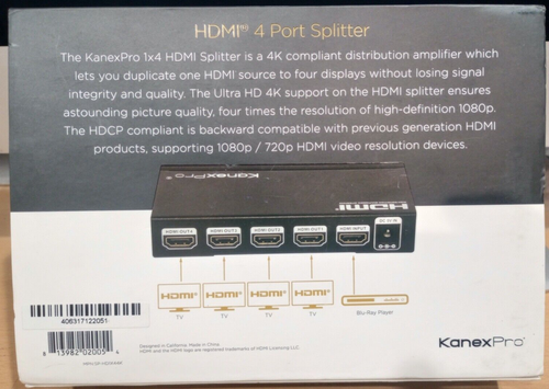 KANEXPRO 4K HDMI 4-PORT SPLITTER SP-HD1X44K (Free Shipping) - Picture 3 of 3