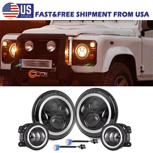 For Hummer H2 H3T 06-10 7" INCH Halo LED Headlight DRL & 4" Fog Lights Combo Kit - Foto 1 di 12
