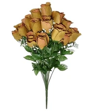 Sage Green 14-Rose 21" Bush Victorian Microfiber Silk Flower Home Decors Crafts