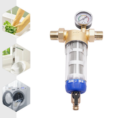 3/4in Home Reusable Sediment Water Filter Spin Down Mesh System Hot Water Filter