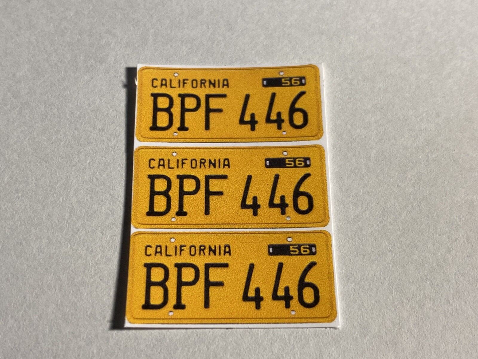 1/10 scale 50&rsquo;s Style California license plate decals for your r/c car or truck