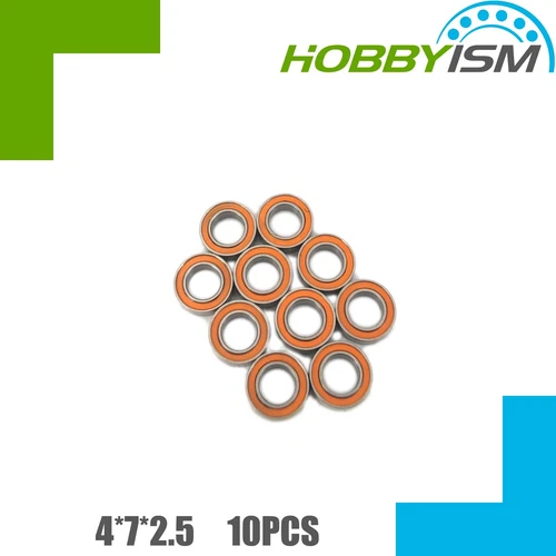 10pcs 4x7x2.5 Hybrid Ceramic Stainless Bearing Oiled S74C 2OS A7