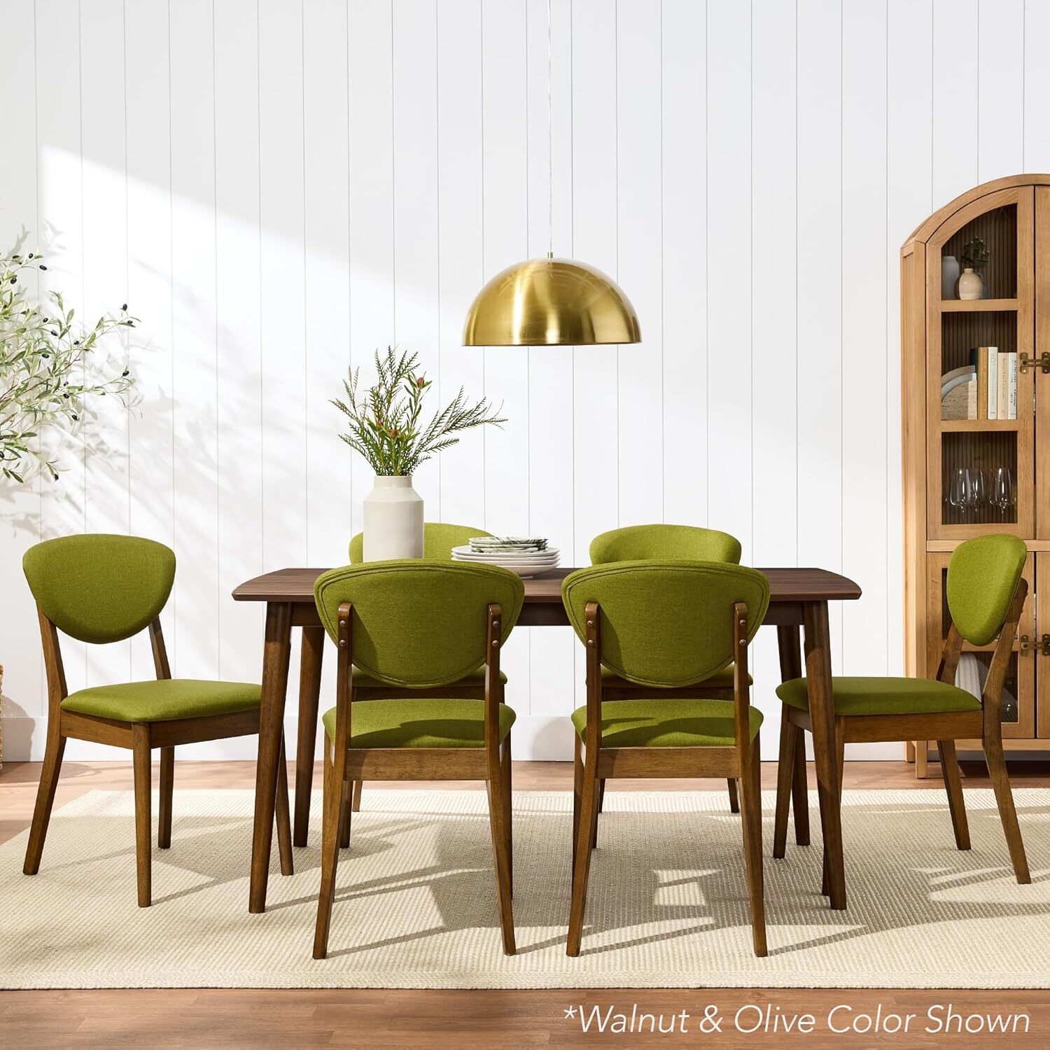 Best Choice Products Dining Chairs Set of 2, Mid-Century Modern Upholstered Wood