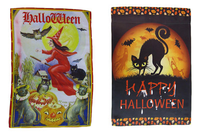 Wholesale Combo SET 12x18 Happy Halloween Vertical Sleeve Flag Garden 100D Z3
