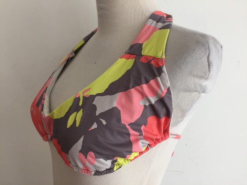 Vince Camuto Halter Bikini Top Coral, Taupe, Orange, Yellow & Gray Size XS - Picture 4 of 12