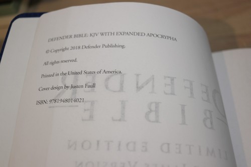 Defender Bible Limited Edition King James Version with Expanded Apocrypha - Picture 3 of 9