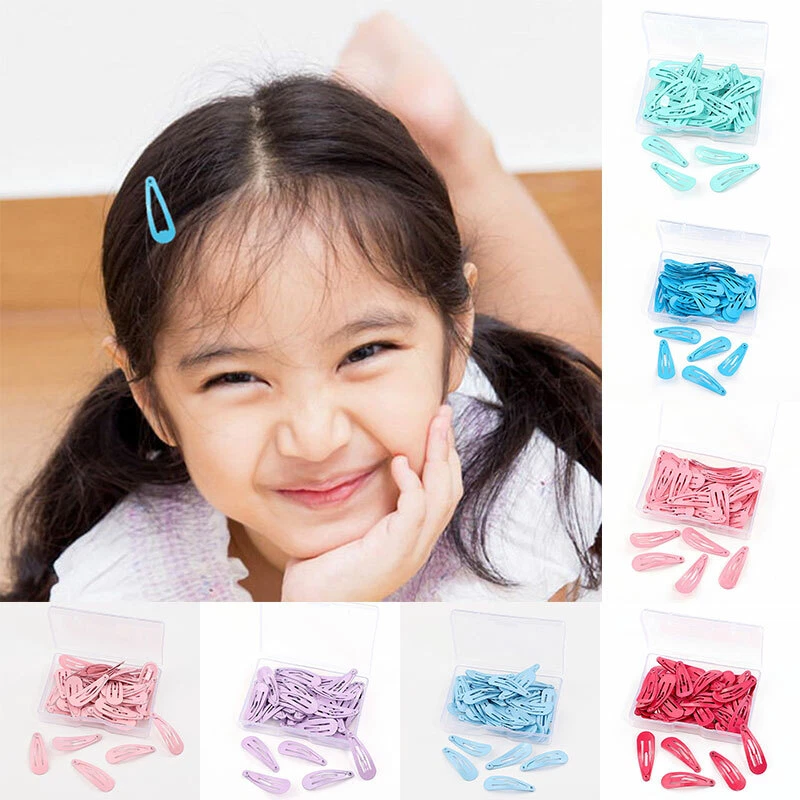 50Pcs Glitter Hairpins Snap Hair Clip for Kids Girl Metal Barrettes BB Clips US⇓ - Image 2 of 4