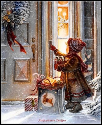 Christmas Boy 1 - Counted Cross Stitch Patterns - Color & BW Symbols