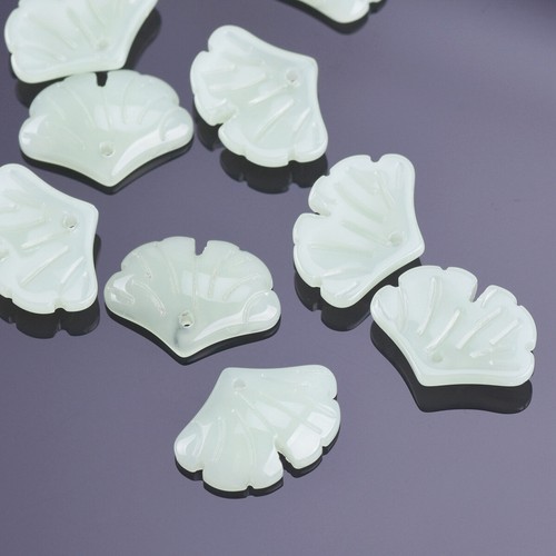 10pcs 20x15mm Ginkgo Leaf Petal Foil Lampwork Glass Loose Pendants Beads Lot - Picture 23 of 23