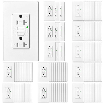 Mua 15A GFCI Outlet, Non-Tamper-Resistant GFI Duplex Receptacle With LED Indicator, Self-Test - Foto 4