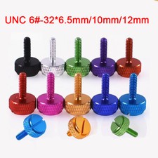 UNC6 -32 Aluminium Alloy Slotted Flat Knurled Thumb Screw PC Case Hand Grip Bolt