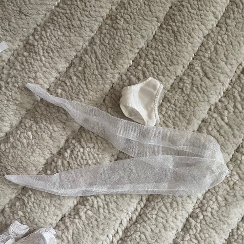 Barbie Doll Wedding Dress Lot 80s 90s Veil Tights Lace Bridal Bride 3469 - L - Picture 13 of 14