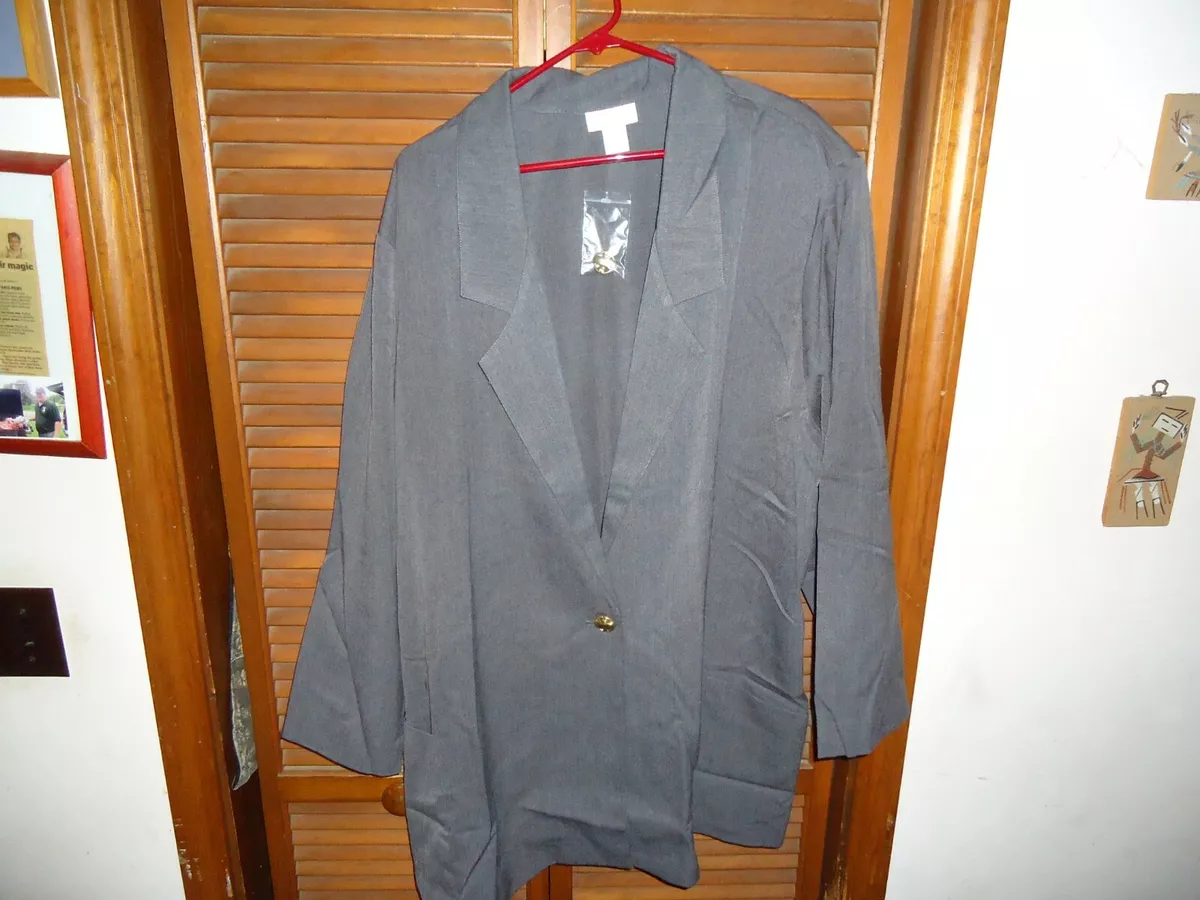NEW ROAMANS WOMENS BUTTON SUIT JACKET BLAZER GRAY SIZE C2 XXX