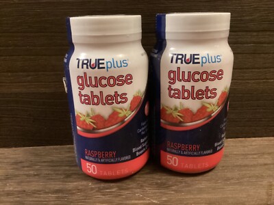 2 TruePlus Glucose Supplement Raspberry (50 Tablets each) 15g