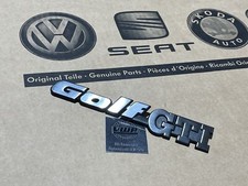VW Golf MK2 Rear Golf GTI Badge Emblem Satin Black and Chrome New Genuine OEM