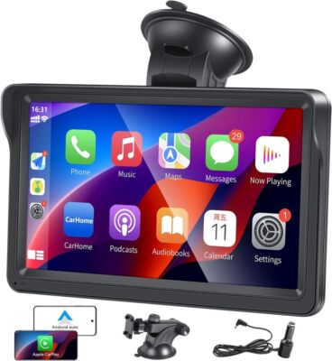 7' Zoll Drahtlos Tragbares Autoradio kabelloses Apple CarPlay& Android Auto GPS