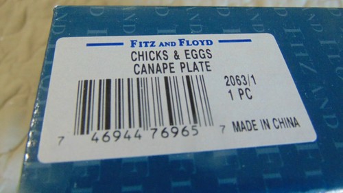 FITZ & FLOYD CHICKS & EGGS CANAPE PLATE/DISH 2063/1 WALL HANGING EASTER EGGS - Picture 9 of 12
