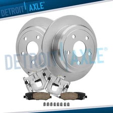 Rear Disc Rotors Brake Calipers Brake Pads Kit for 2007 - 2017 Jeep Wrangler JK