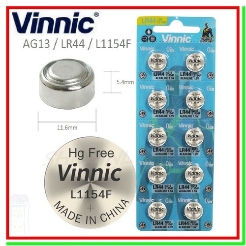 10 Batterie Pile VINNIC L1154 AG13 LR44 A76 V13GA RW82 303/3571W 904