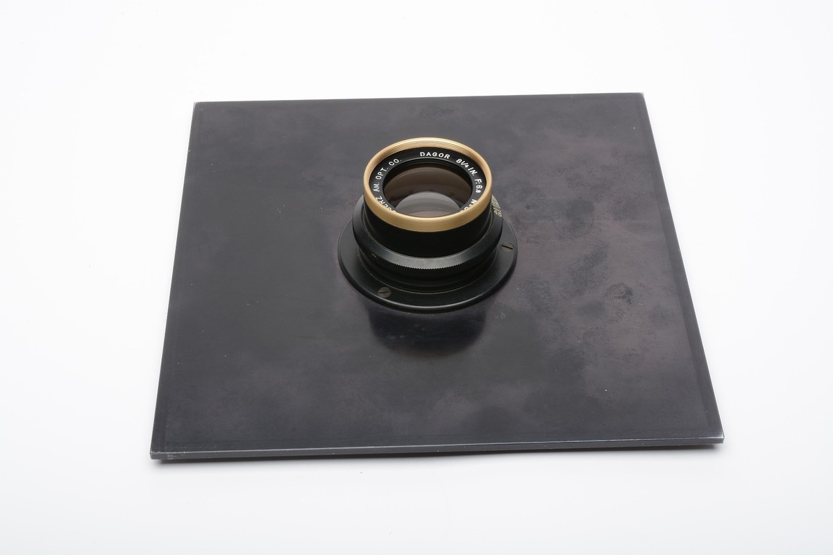 C. P. Goerz Dagor 8.25in f6.8 Gold Rim Barrel Lens on 7 C. P. Goerz Dagor 8.25in f6.8 Gold Rim Barrel Lens on 7