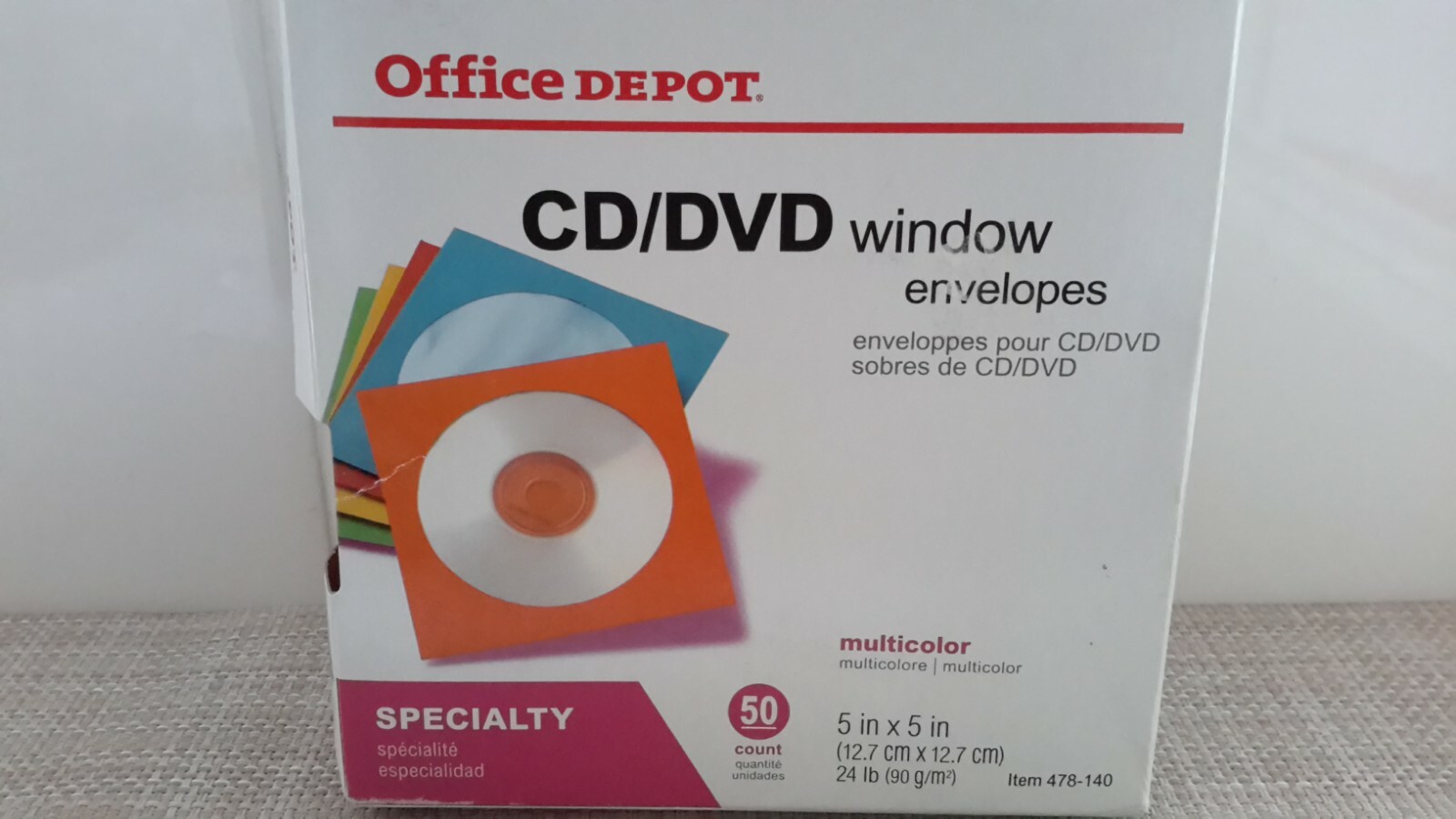 Office Window Flaps 50 Pack Office Depot Multi Color CD DVD Paper Sleeves Window Flap | eBay