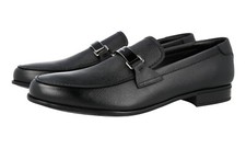 PRADA Saffiano Leather Logo Loafer Dress Shoes 2DC215 Black NEW -  US 12 EU 45