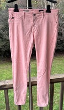 AG Ankle Pink Skinny Ankle Jean Made In USA Designer Preppy $168 Womens Size 28R