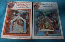 Paint By Number 3D Wooden Ornament Kits by Craft Master Lot of 2 Vintage 1979