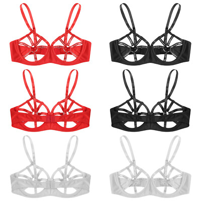 Womens Bra Ultra-soft Top Balconette Bras O-ring Tops Lingerie ...