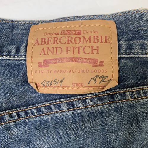 Abercrombie & Fitch Mens Jeans 34x32 Low Rise Boot Button Fly Extra Heavy Ounce - Picture 12 of 19