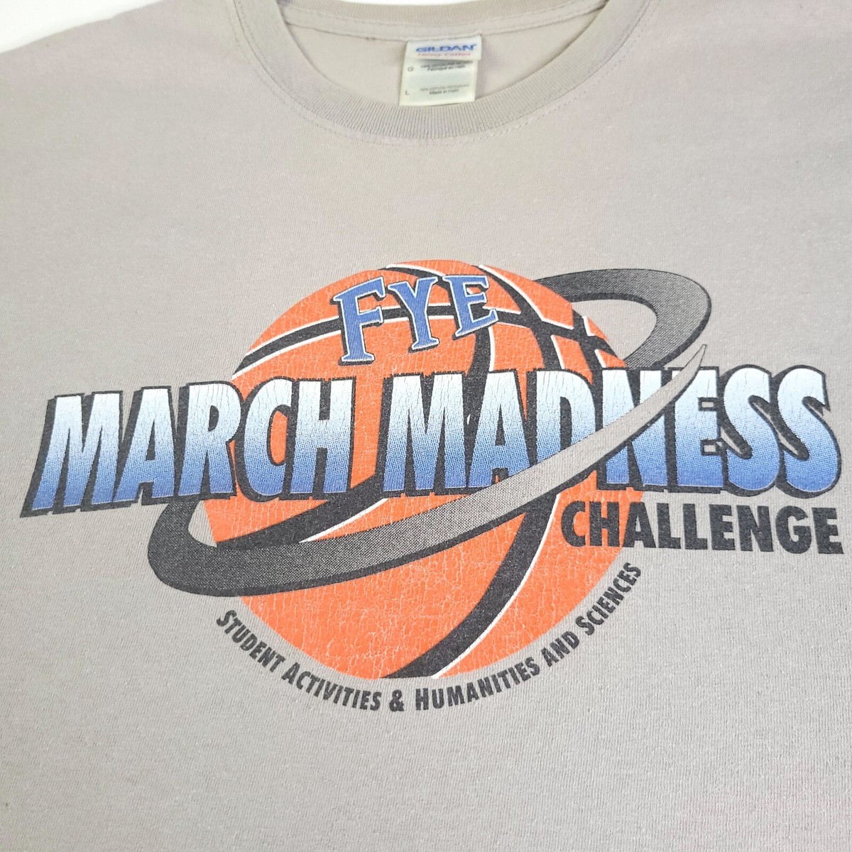 Vintage FYE Record Store March Madness Challenge TShirt Large Gray Fade View 2