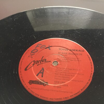 TOYIN ADEKALE IT WAS JEALOUSY 1991 UK CARLA VINYL 12'' SINGLE 12 CAR 020 REGGAE