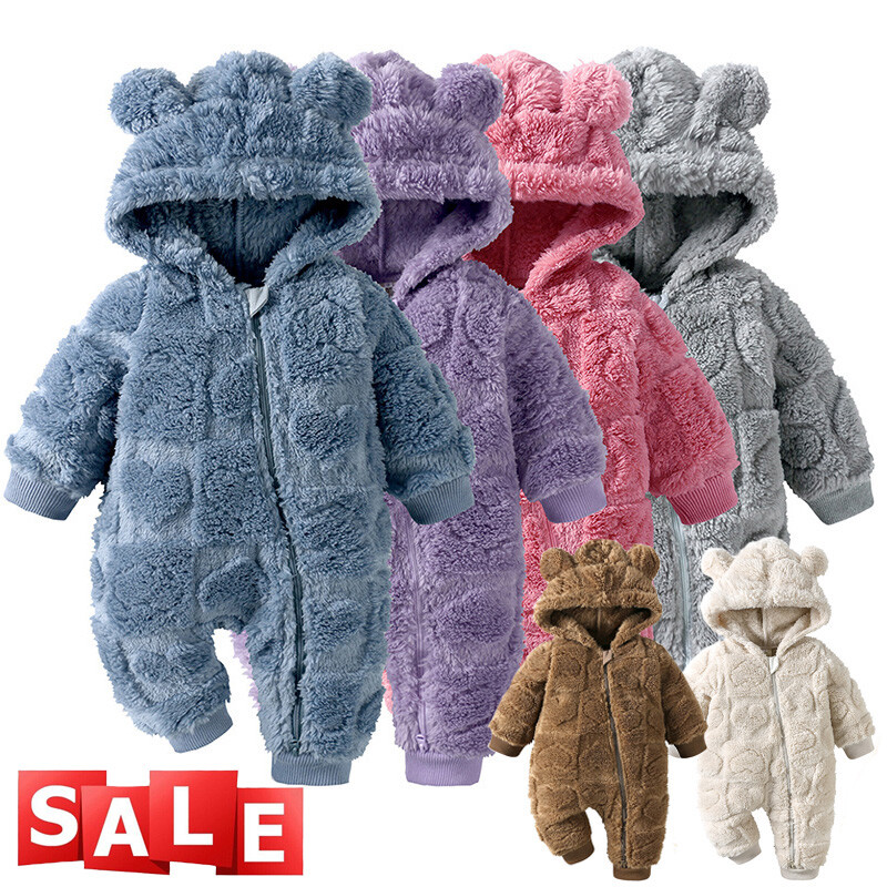 Recién Nacido Bebé Niño Niña Niños Oso Mameluco con Capucha Mono Body Ropa Conjuntos