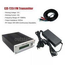 CZE-T251 0-25W Adjust 87-108MHz Mono Stereo PLL Broadcast With Antenna Sets